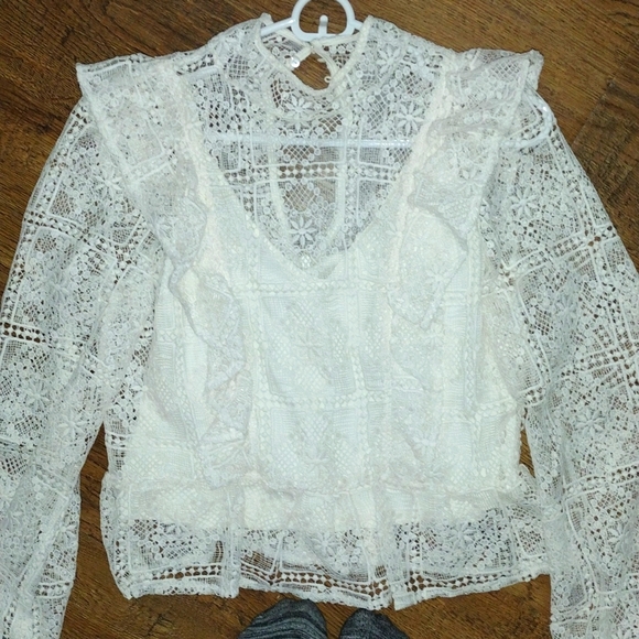 H&M White Knit Dress Shirt - Picture 2 of 4